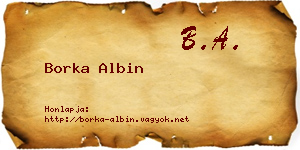 Borka Albin névjegykártya